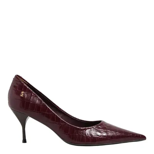 Scarpin Couro Croco Italiano Salto Agulha
