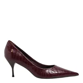Scarpin Couro Croco Italiano Salto Agulha
