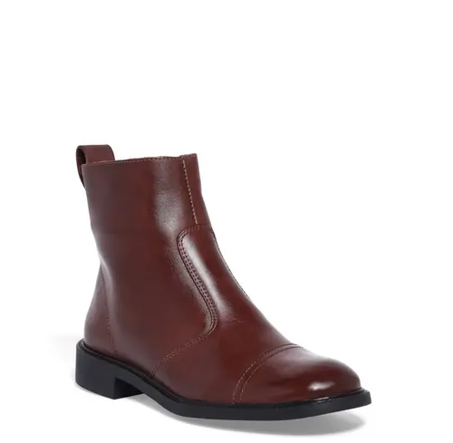 Bota Couro Cano Curto Salto Baixo