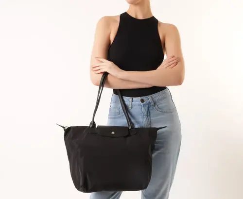 Bolsa Shopping Grande Nylon Botão