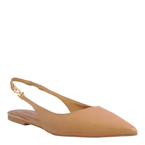 Sapatilha Slingback Couro Bico