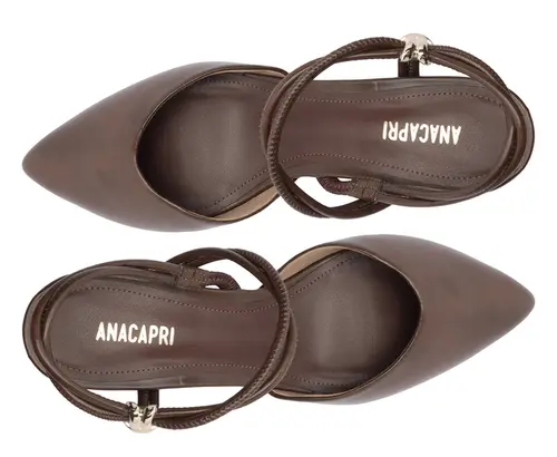 Scarpin Slingback Tiras Finas Detalhe Metal
