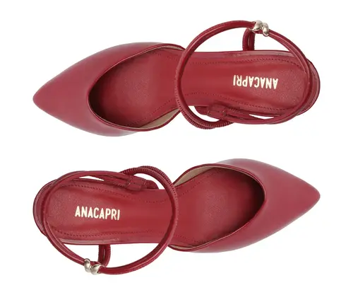 Scarpin Slingback Tiras Finas Detalhe Metal