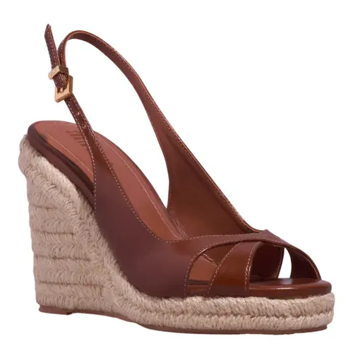 Espadrille Slingback Couro Anabela
