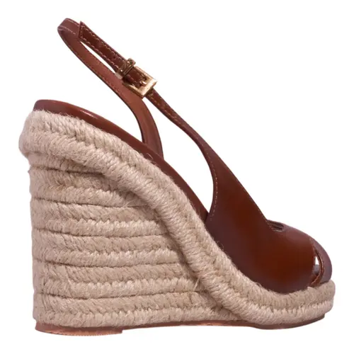 Espadrille Slingback Couro Anabela