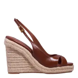 Espadrille Slingback Couro Anabela