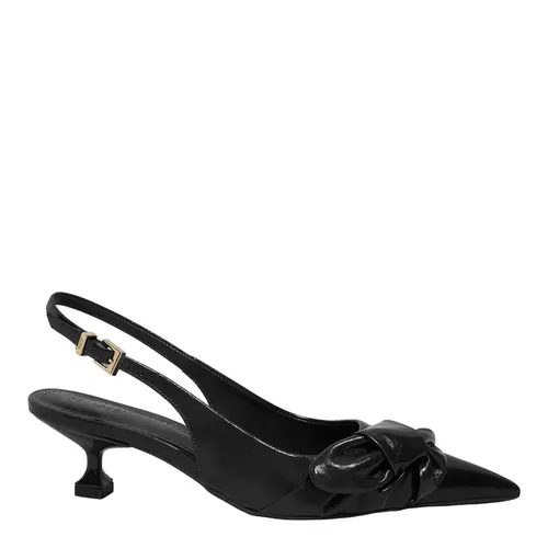 Slingback Couro Bico Fino Laço