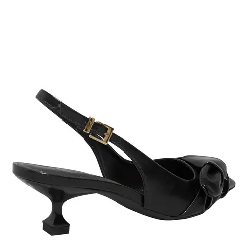 Slingback Couro Bico Fino Laço