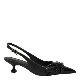 Slingback Couro Bico Fino Laço