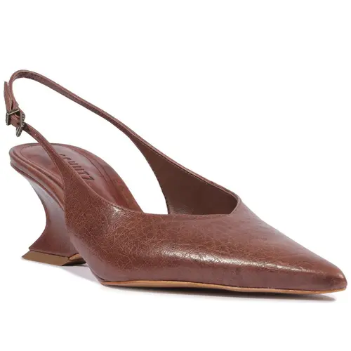 Slingback Siena Mid Buckle Couro