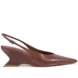 Slingback Siena Mid Buckle Couro