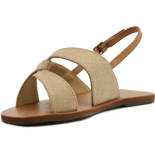 Sandália Rasteira Slingback Trançada