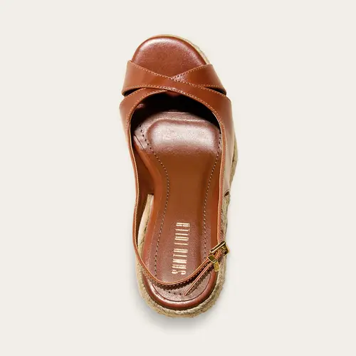 Espadrille Slingback Couro Anabela