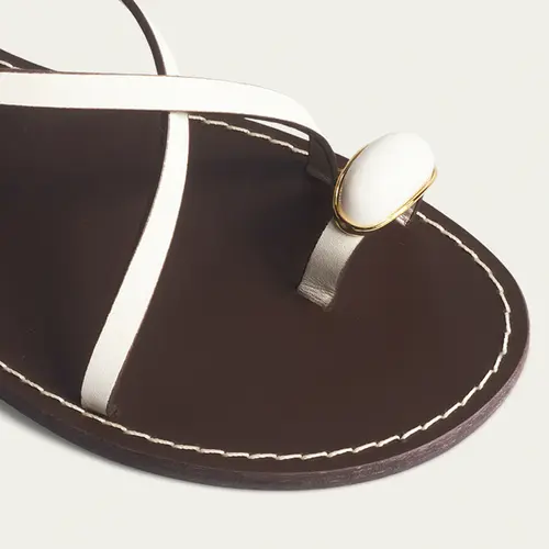 Rasteira Couro Metal Bold